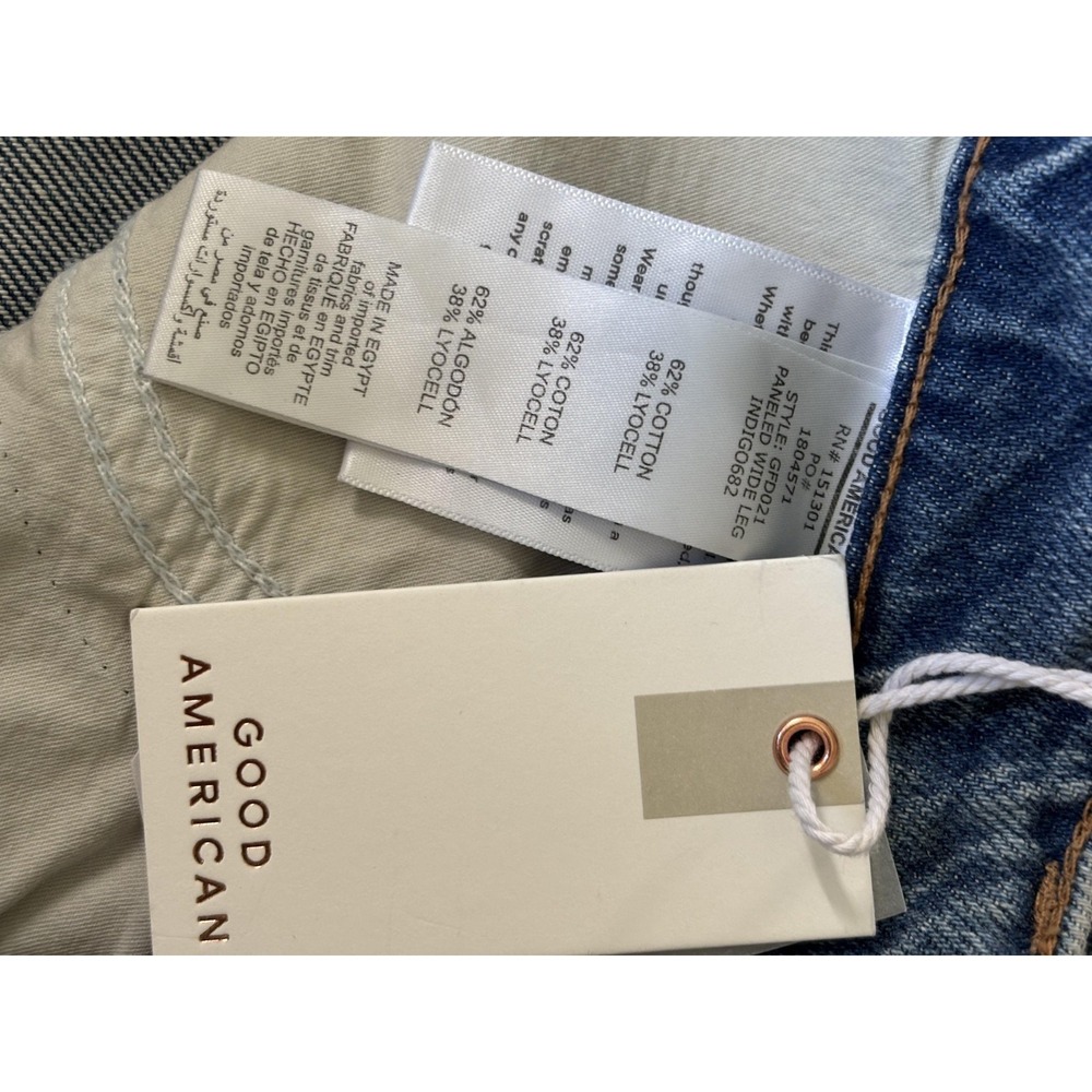 Good American Jeans Womens 6/28 Blue High Rise Paneled Wide Leg Denim Baggy - Picture 7 of 10